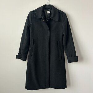 Women Black Wool Blend Coat Old Navy Small